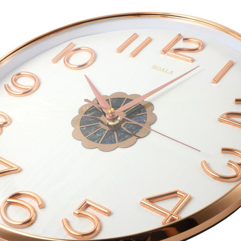 Decorative White Round Analog Wall Clock with Pendulum 35*76 cm