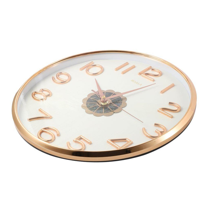 Decorative White Round Analog Wall Clock with Pendulum 35*76 cm