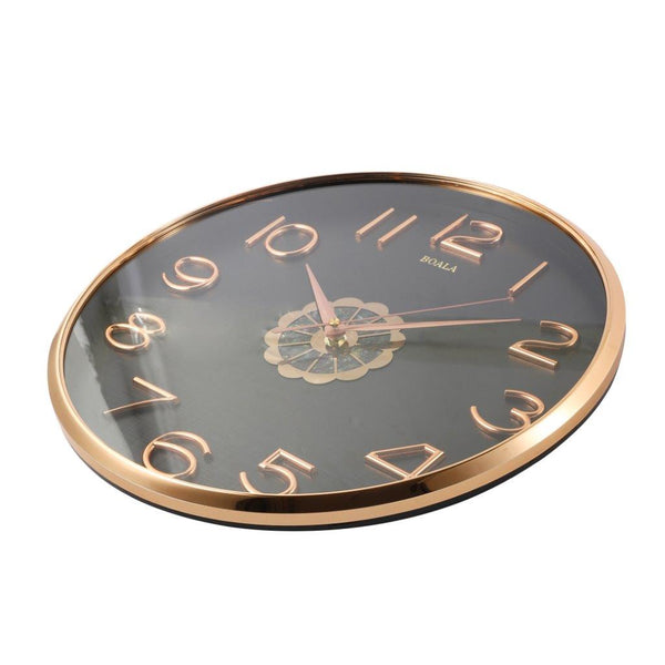 Decorative Black Round Analog Wall Clock with Pendulum 35*76 cm