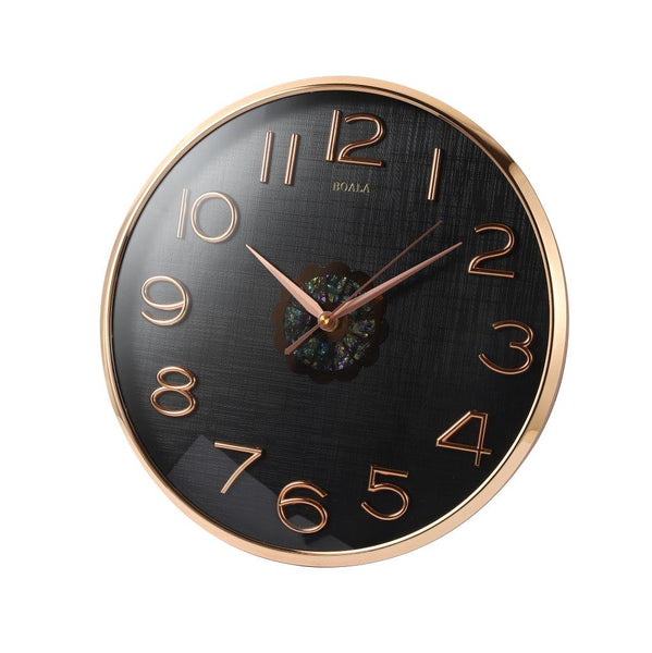 Decorative Black Round Analog Wall Clock with Pendulum 35*76 cm