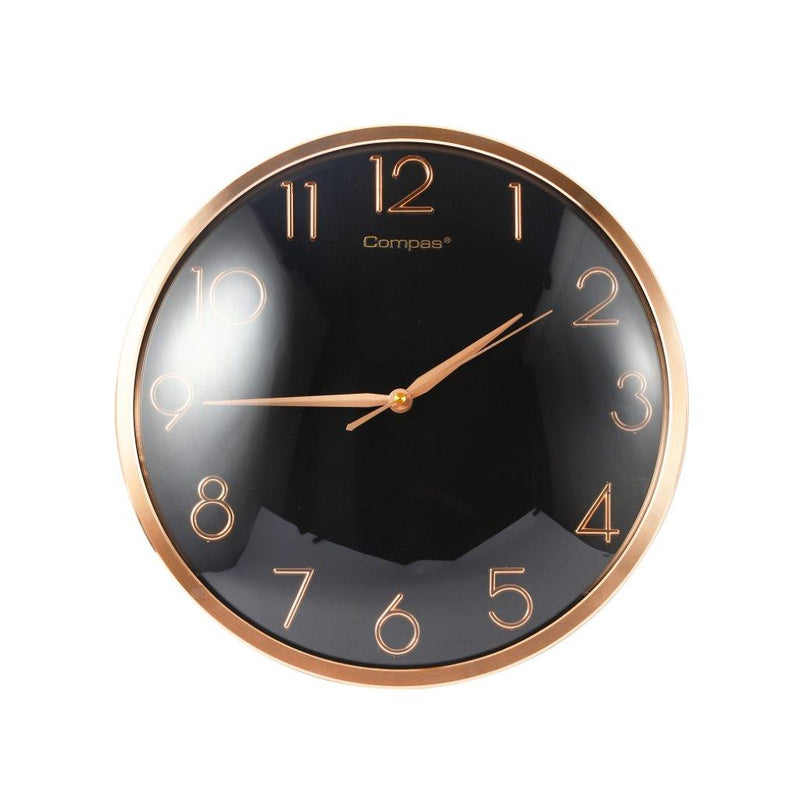 Minimalist Design Black Round Analog Wall Clock 36 cm