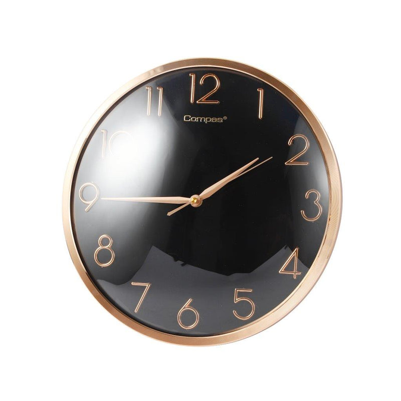 Minimalist Design Black Round Analog Wall Clock 36 cm