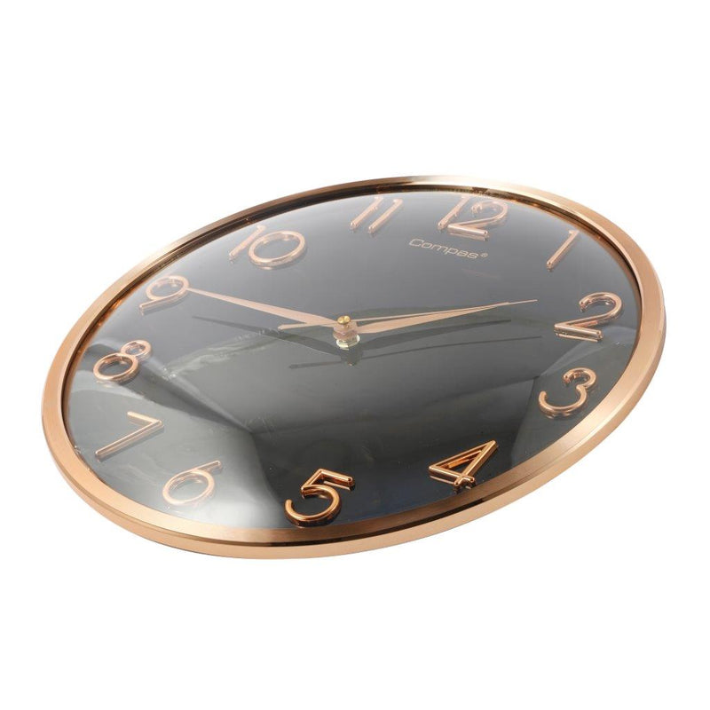 Minimalist Design Black Round Analog Wall Clock 36 cm