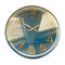 Minimalist Design Blue Round Analog Wall Clock 40 cm