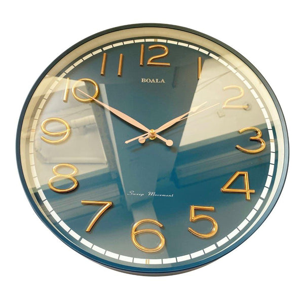 Minimalist Design Green Round Analog Wall Clock 40 cm