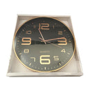 Minimalist Design Black Round Analog Wall Clock 40 cm