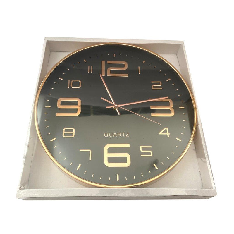 Minimalist Design Black Round Analog Wall Clock 40 cm