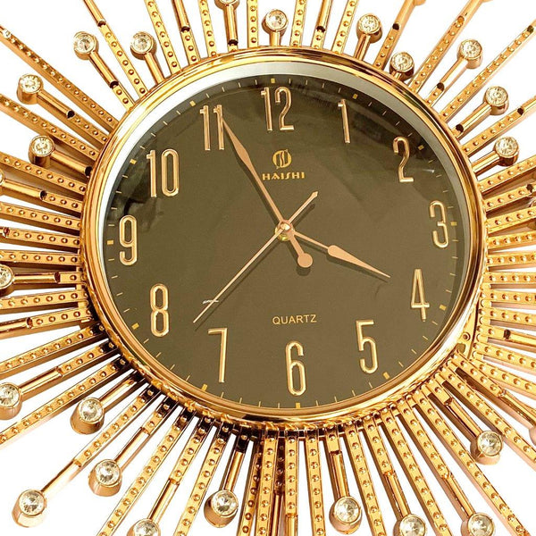 Abstract Design Gold and Black Round Analog Wall Clock 64.5*64.5 cm