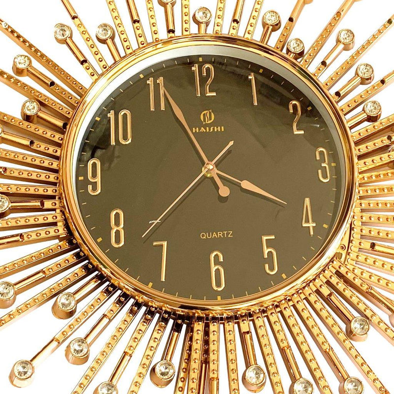 Abstract Design Gold and Black Round Analog Wall Clock 64.5*64.5 cm