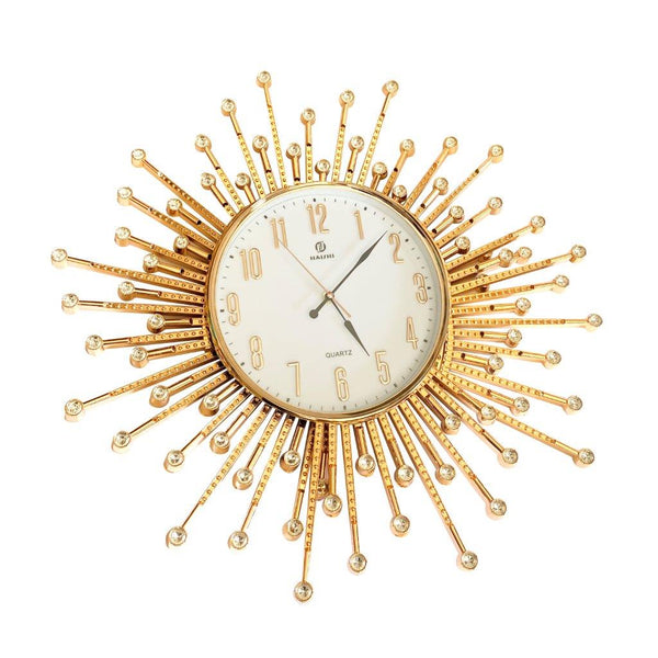 Abstract Design Gold and White Round Analog Wall Clock 64.5*64.5 cm