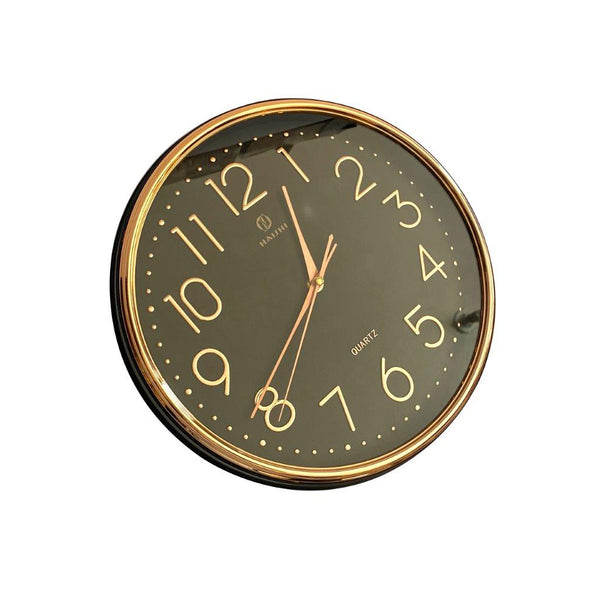 Minimalist Design Black Round Analog Wall Clock 31 cm