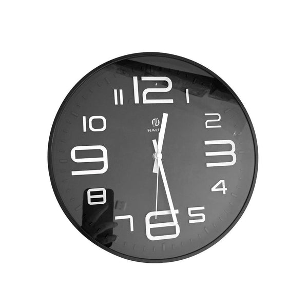 Minimalist Design Black Round Analog Wall Clock 30*30 cm