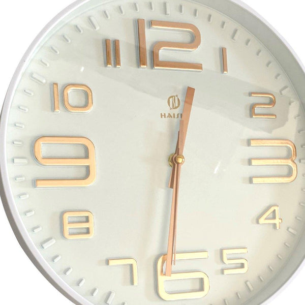 Minimalist Design White Round Analog Wall Clock 30*30 cm