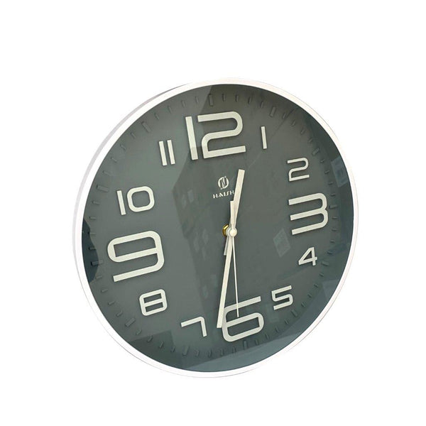 Minimalist Design Grey Round Analog Wall Clock 30*30 cm