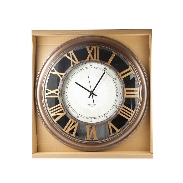Antique Analog 3d Royal Vintage Metallic Brown Wall Clock  65*65 cm