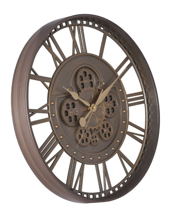 Antique Analog Vintage Craft Mechanical Round Wall Clock 50*50 cm