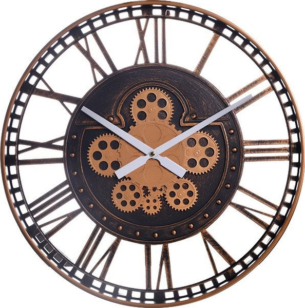 Antique Analog Vintage Craft Mechanical Round Wall Clock 50*50 cm