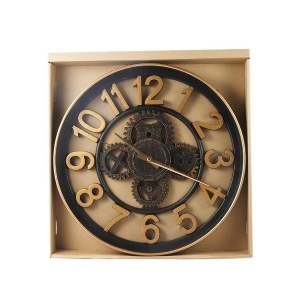 Antique Analog Vintage Craft Mechanical Round Wall Clock 40*40 cm