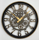 Modern 3d Skeleton Metallic Beige Mechanical Display Wall Clock 40*40 cm