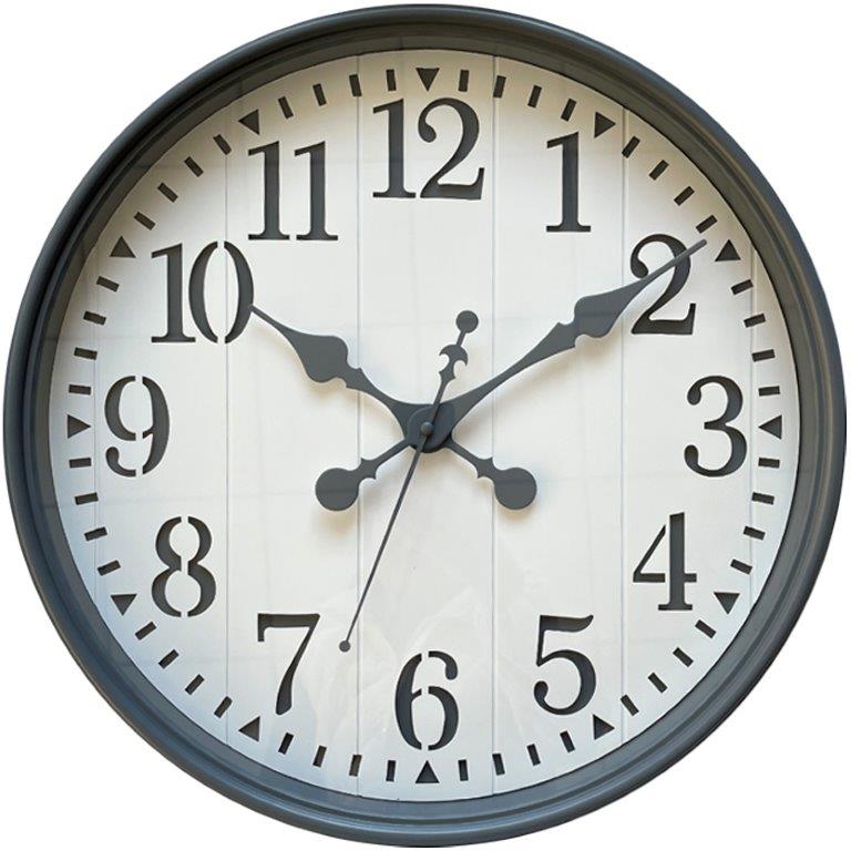 Minimalist Design Grey and White Round Analog Wall Clock 45*45 cm