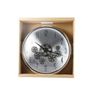 Modern 3d Skeleton Metallic Shine Mechanical Display Wall Clock 35*35 cm