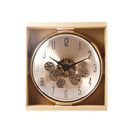Modern 3d Skeleton Metallic Rose Hold Mechanical Display Wall Clock 35*35 cm
