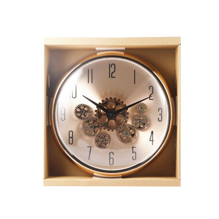 Modern 3d Skeleton Metallic Rose Hold Mechanical Display Wall Clock 35*35 cm