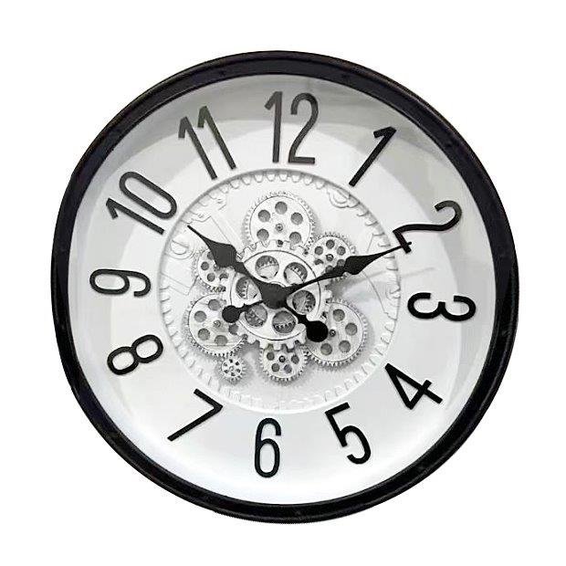 Antique Analog 3d Royal Vintage Metallic Grey Wall Clock  50 cm