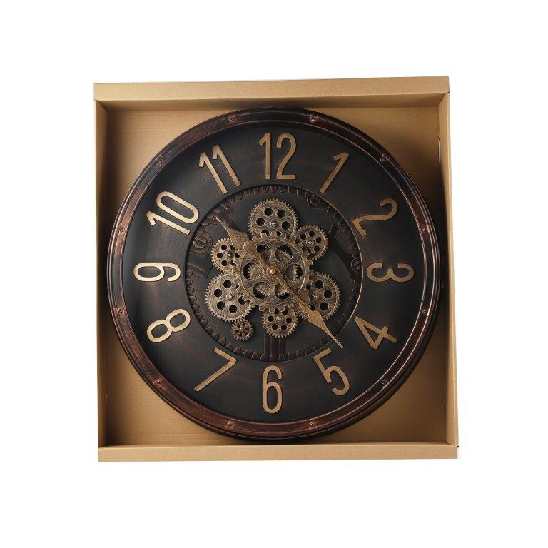 Antique Analog 3d Royal Vintage Metallic Brown Wall Clock  50 cm