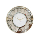 Decorative Round Shape Gold Glitter Design Analog Deco Wall Clock  40 cm