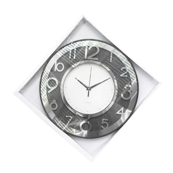 Decorative Round Shape Black Glitter Design Analog Deco Wall Clock  40 cm