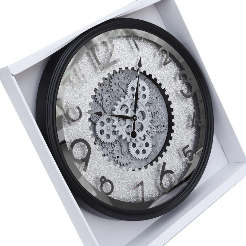 Decorative Round Shape Beige Glitter Design Analog Deco Wall Clock 50 cm