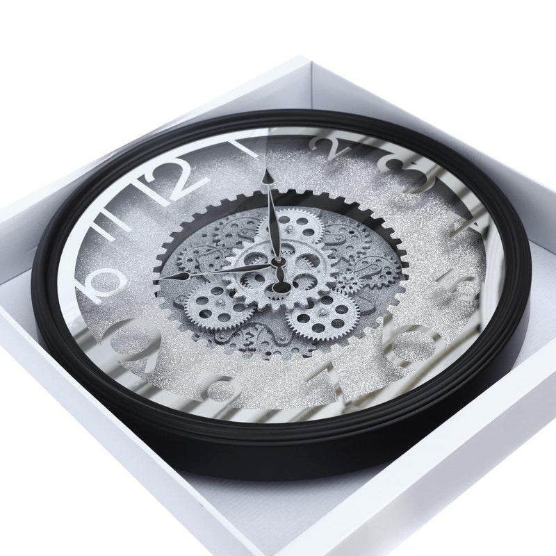 Decorative Round Shape Beige Glitter Design Analog Deco Wall Clock 50 cm