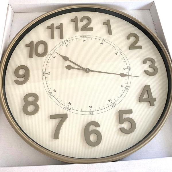 Minimalist Design Coffee Metal Round Analog Wall Clock 75 cm