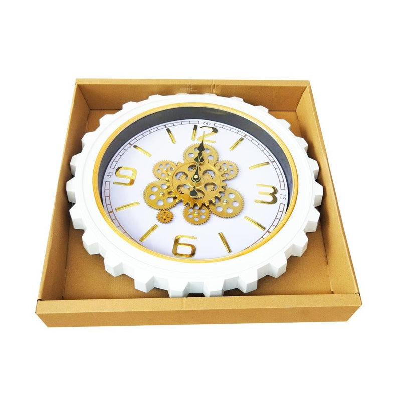 Modern 3d Skeleton Gold Mechanical Display Wall Clock 50*50 cm
