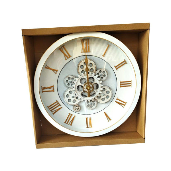 Modern 3d Skeleton Silver Mechanical Display Wall Clock 40 cm