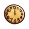 Minimalist Design Brown Round Analog Wall Clock 30 cm