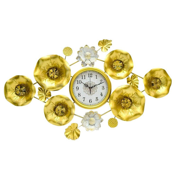 Decorative Abstract Design Metal Round Gold Frame Wall Clock 103*63 cm 103*63 cm