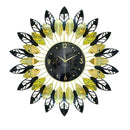 Decorative Abstract Design Metal Round Gold Frame Wall Clock 67 cm