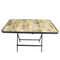 MDF Top Timber Pattern Round Portable Folding Table 120*80*70 cm