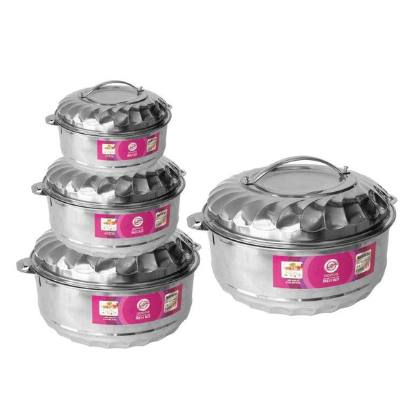 Stainless Steel Vacuum Insulated Hot Pot Food Warmer set of 4 Pcs 7.5/10/15/20L