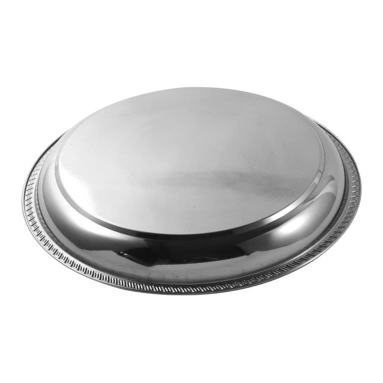 Silver Plated Stainless Steel Round Serving Tray 40 cm