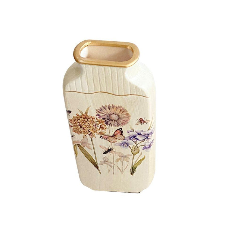 Home Decor Table Top Abstract Print Ceramic Vase Set of 3 Pcs 16*16/12*25/21.5 cm