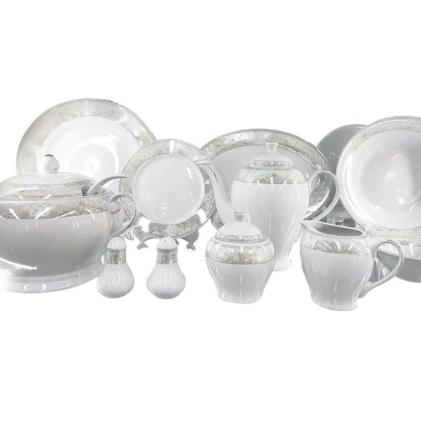 Royal Floral Pattern Ceramic Dinnerware Dinner Set of 57 Pcs