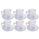 Lead Free Glass Tea Cup Set/12 Pcs 5.5*6.5/10.5 cm