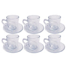Lead Free Glass Tea Cup Set of 12 Pcs 5.5*6.5/10.5 cm