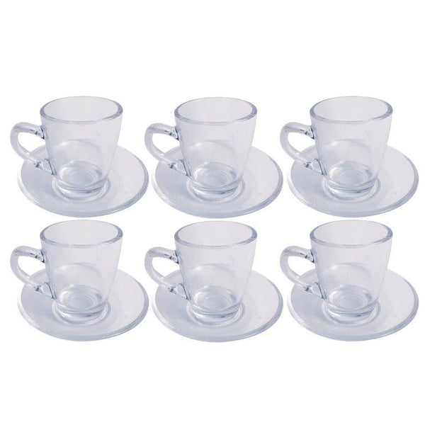 Lead Free Glass Tea Cup Set of 12 Pcs 5.5*6.5/10.5 cm