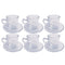 Lead Free Glass Tea Cup Set of 12 Pcs 5.5*6.5/10.5 cm