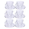 Premium Clear Glass Tea cup with Saucer Set of 6 Pcs 6*6.5/11 cm