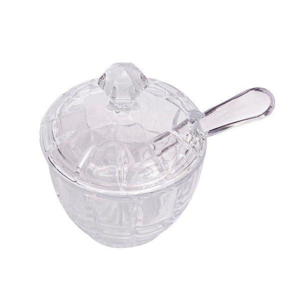 Glass Sugar Pot Condiment Seasoning Jar 8.5*11.5 cm
